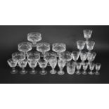A Collection of Various Cut Glass to comprise Eight Sundae Dishes, Sherries, Liqueuers Etc