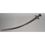 A 19th Century Curved Blade Talwar Sword together with a Reproduction Brass Handled Italian Sword,