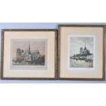 Two Framed French Engravings Depicting Notre Dame, Both Signed in Pencil to the Border, 19x15cm