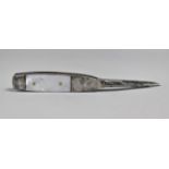 A Vintage Novelty Multitool, Scissors and Two Knives with Mother of Pearl Scales, 9cms Long