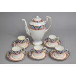 A "Rainbow" Jackson & Gosling ltd "Gay" Pattern Grosvenor China Coffee Set to Comprise Five Cans,