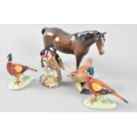 A Collection of Beswick Birds and Brown Horse Together with a Royal Worcester Wren (Beak AF)