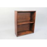 An Early 20th Century Walnut Two Shelf Open Bookcase, 62cms Wide and 76cms High