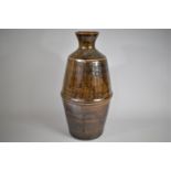 A Large Treacle Glazed Vase, Chip to Neck, 57cms High