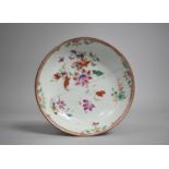 An 18th Century Chinese Porcelain Famille Rose Dish, 13cm Diameter, Staple Repair