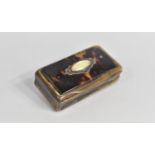 A Tortoiseshell and Horn Rectangular Snuff Box with Mother of Pearl Escutcheon to Lid, 8cms Wide