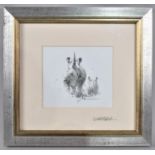 A Small David Shepherd Print of Rhino with Calf, Signed in Pencil, 14x12cm