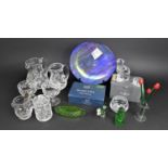 A Collection of Various Glass to include Waterford Crystal Cat, Studio Glass Canadian Plate, Cut