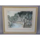 A Large Framed Print After Francis Russell Flint, "My Father Painting at Brantone, France", Signed