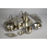 A Collection of Various Old Hall Stainless Steel Tea Wares Designed by R Welch to comprise Teapot,