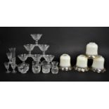 A Collection of Various Glass to include Flared Bowled Drinking Glasses, Shades Etc