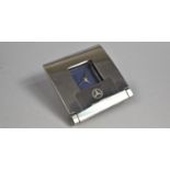 A Modern Chrome Folding Alarm Clock for Mercedes, Working Order, 6.5cms Square