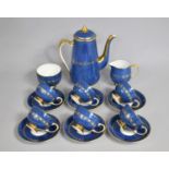 A Carlton China 'Bleu Royale' Glazed Coffee Set (Pattern no. 4702) to Comprise Coffee Pot, Milk Jug,