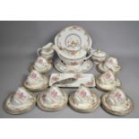 A Royal Doulton Canton Pattern Tea Set to Comprise Teapot, Milk Jug, Lidded Sugar, Eight Cups,