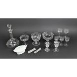 A Collection of Various 19th and 20th Century Glass to include Etched and Faceted Large Bowled