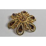 A Vintage Gilt Metal Brooch in the Form of a Flower Head