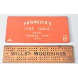 An Edwardian Wooden Advertsiing Cribbage Board For Wills's Woodbines and a Franklyn's Fine Shagg