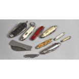 A Collection of Various Pocket, Pruning and Multibladed Knives