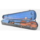 A Vintage Cased Violin and Bow