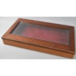 A Vintage Table Top Bijouterie Display Cabinet with Hinged Mahogany Glazed Lid, 67cms by 38cms by