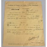 A 1919 Certificate of Conduct and Ability, Civilian Subordinate Issued by The Army Pay Office,