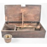 A Late 18th/Early 19th Century Set of Pan Scales in Oak Box Complete with Part Set of Weights, 35cms