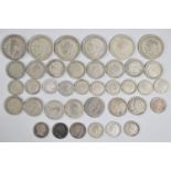 A Small Collection of British and Foreign Silver Coinage, George V and Earlier