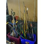 A Large Collection of Various Garden Tools, Shovels, Spades Etc