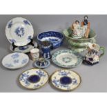A Collection of Various Ceramics to include 19th Century Stafford Queen Victoria and Albert Flat