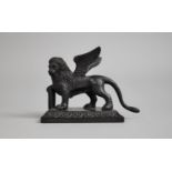 A Vintage Patinated Bronze Grand Tour Souvenir in the Form of the Venetian Winged Lion,