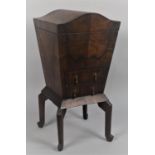A Reproduction Wine Cooler with Hinged Lid to Fitted, Two Drawers and Angular Cabriole Supports,