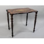 An Inlaid Italian Shaped Rectangular Topped Occasional Table on Turned Supports, 63cms Wide and