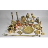 A Collection of Various Brassware to include Candlesticks, Tankards Etc together with Various Copper