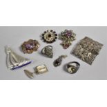 A Collection of Various Jewellery to Comprise Past Times Silver Locket on Chain, Brooches etc