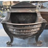 A Cast Iron Fire Basket, Scrolled Front Supports, 57cms Wide