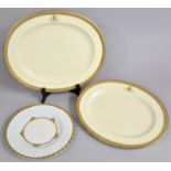 Two 20th Century Osler London Oval Crested Plates, 'Nunquam Non Fidelis' Crest on Cream Ground