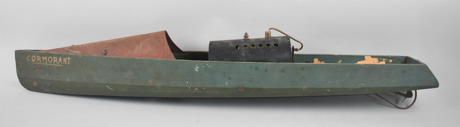 A Scratch Built Steam Powered Model of a Speedboat, Early/Mid 20th Century, Painted Wooden Hull