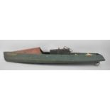 A Scratch Built Steam Powered Model of a Speedboat, Early/Mid 20th Century, Painted Wooden Hull