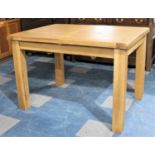 A Modern Extending Rectangular Dining Table on Square Supports, 160x90cm