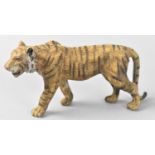 A Reproduction Cold Painted Bronze Study of a Tiger in the Austrian Style, 11cms Long