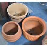 Three Various Terracotta Plant Pots to include one on Wrought Iron Stand