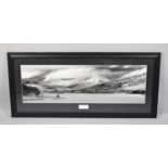 A Framed Monochrome Photograph, Mountain Light at Llynnau Mymbyr, 90x29cm