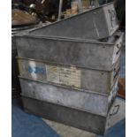 A Collection of Six Galvanized Iron Tote/Parts Trays