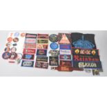 A Collection of Heavy Metal Band Patches, Badges and Stickers