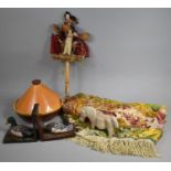 A Collection of Various Sundries to include Italian Machine Woven Throw, Tagine Pot, Horse, Duck