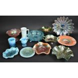 A Collection of Various Late 19th and 20th Century Moulded Glass to Comprise Carnival Glass Bowls,