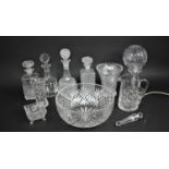 A Large Collection of Various Cut and Moulded Glass to include Table Lamp, Large Fruit Bowl,