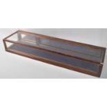 A Vintage Mahogany Glazed Counter Top Display Case with Hinged Mirrored Back, 85cms by 23cms by