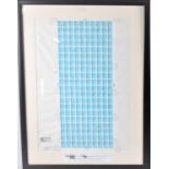 A Framed and Glazed Sheets of 200 Stamps With Two Phosphor Bands Cancelled Dec 1979 and Signed by