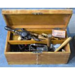 A Wooden Toolbox with Contents